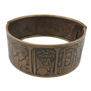 1939 New York World's Fair Bracelet Vintage Souvenir Cuff - Rare Collectible
